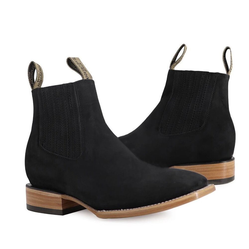 El Malcreado BULLDOG NUBUCK BLACK WESTERN BOOTS Size 27/US 8